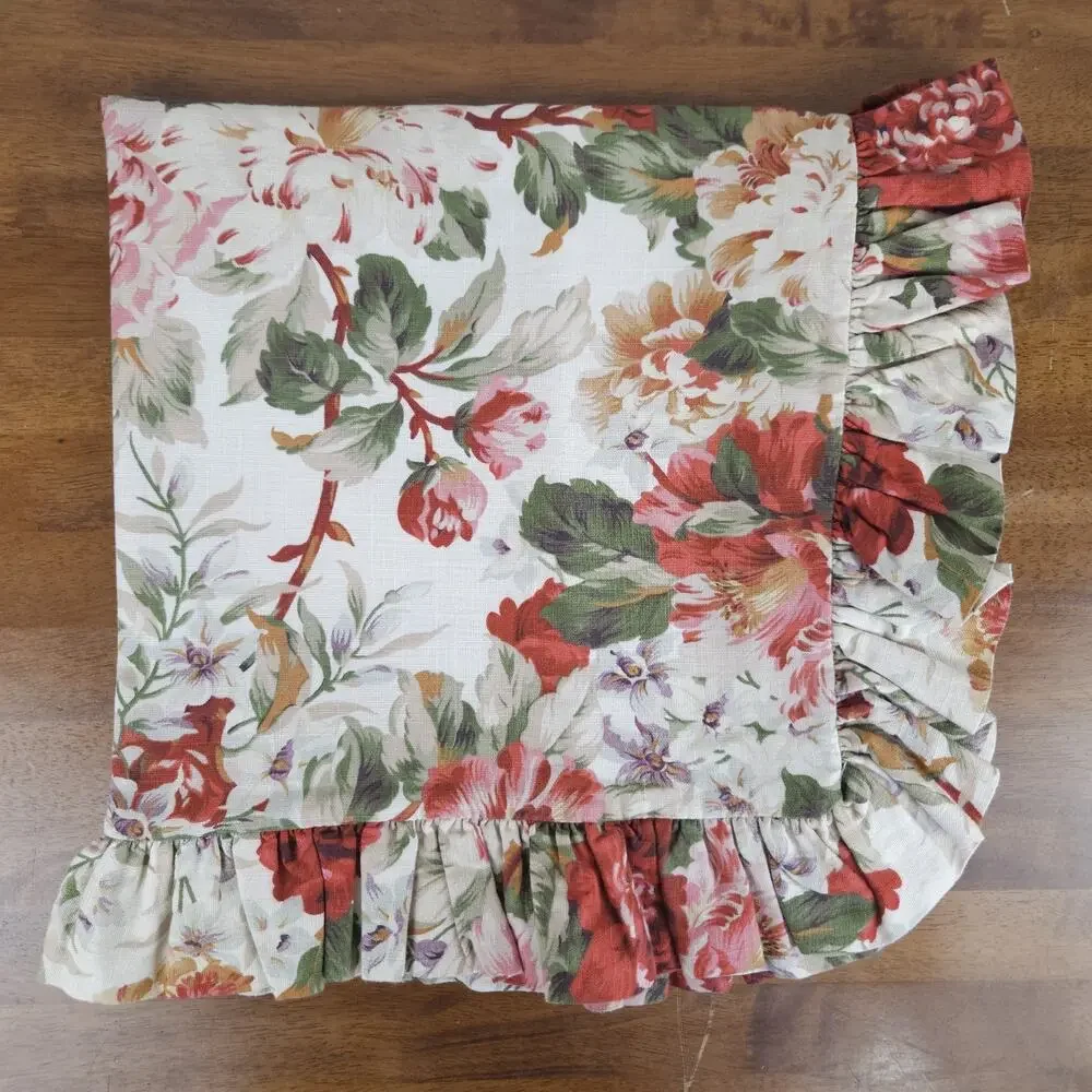 VTG Ralph Lauren Euro Sham Cotton Floral Chintz Cottage Shabby Old Money 1pc
